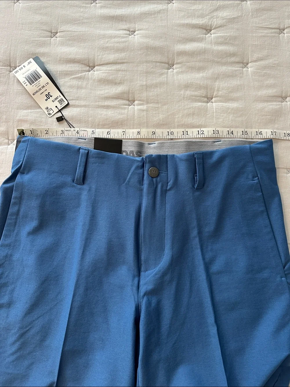 adidas Men's Ultimate 365 Blue Flat-Front Performance Shorts
